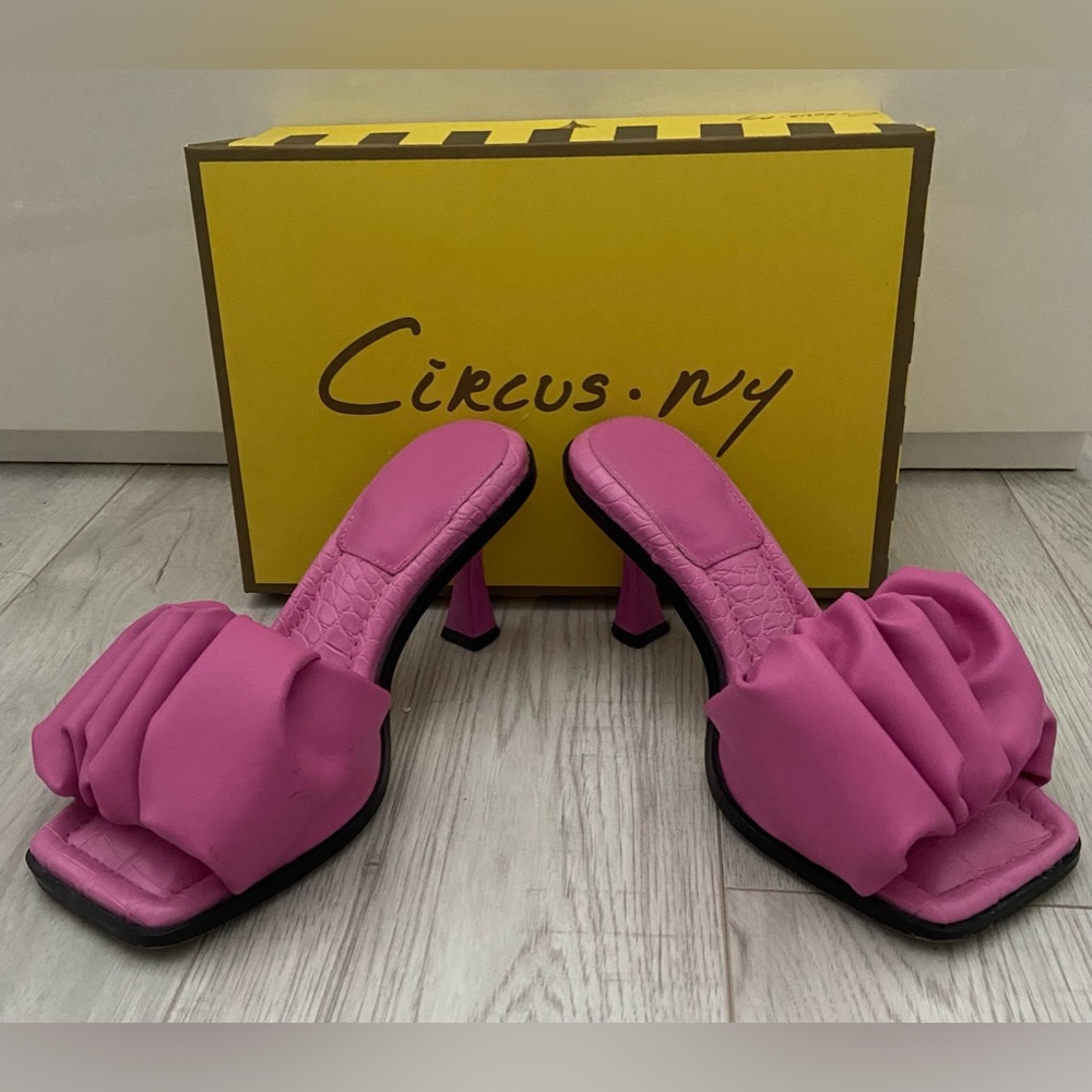 Circus by Sam Edelman Slade Pink Crush Square Toe Heeled Sandals Size 7